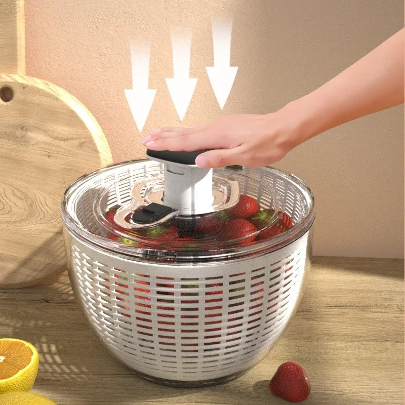 

Multifunctional Vegetable Dehydrator Salad Spinner Lettuce Leaf Washer Dry and Wet Separation Draining Basket Kitchen Gadgets