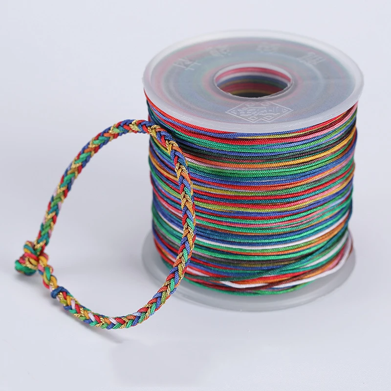 

Colourful 72 Jade Thread Hand Knitting Bracelet Necklace Beading Thread Gradient Colour Tassel Jewellery Thread No Colour Loss
