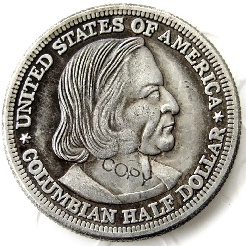 US 1892 Columbian half Dollar Silver Plated Copy Coin