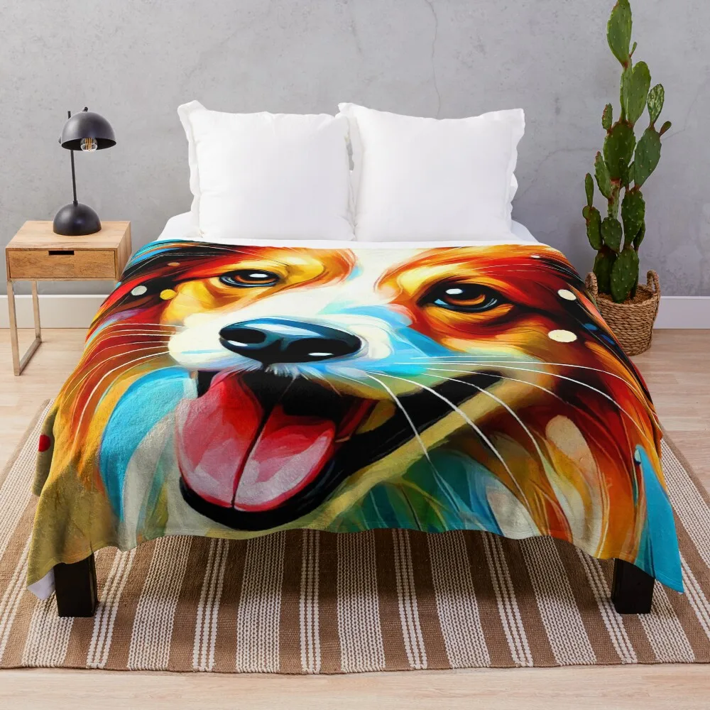 

Vibrant Kooikerhondje Art Throw Blanket cosplay anime Luxury Throw Beautifuls Comforter Blankets