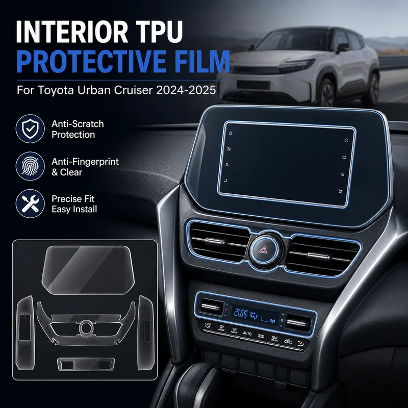 Interior TPU Film For Toyota Urban Cruiser 2024 2025 Car Protective Sticker Anti-scratch Navigation Screen Door Lifter
