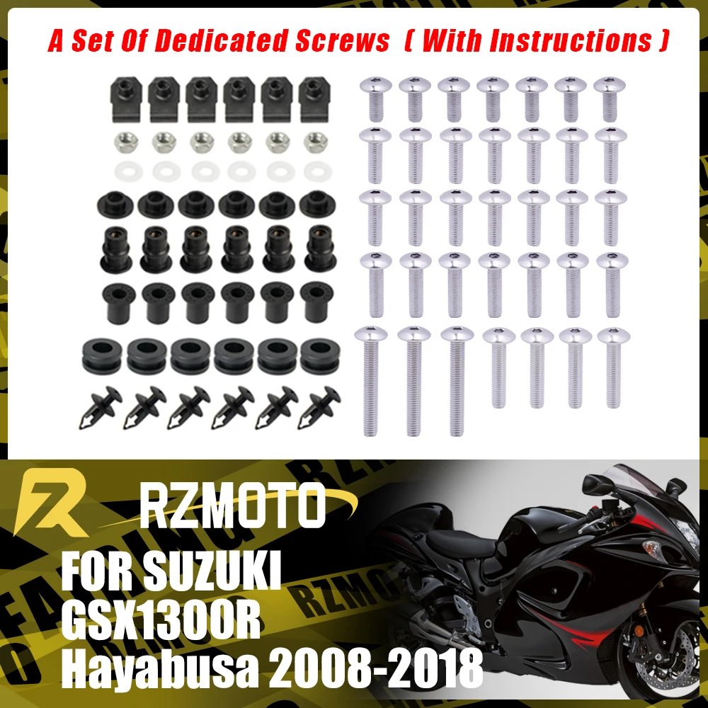 

Motorcycle Stainless Complete Bodywork Fairing Bolt Kit Screws Clip For SUZUKI GSX1300R Hayabusa 2008-2018 2009 2010 2011 2012