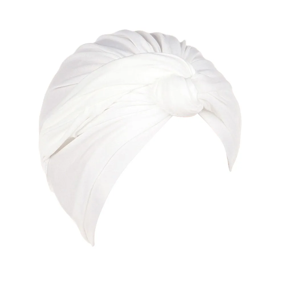 

Fashion Vintage Hijab Caps Wrap Style Elastic Twist Knot Turban Hat Soft Polyester Breathable Head Cover Women Headwear