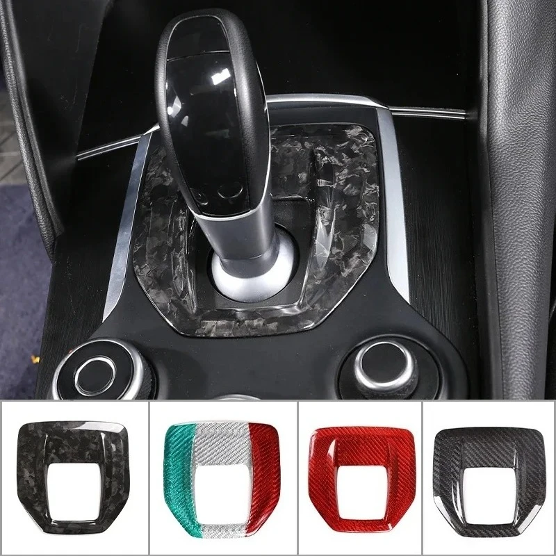 

For Alfa Romeo Giulia Real Dry Carbon Fiber 2017-2019 Interior Center Console Gear Shift Frame Trim Modification Accessories