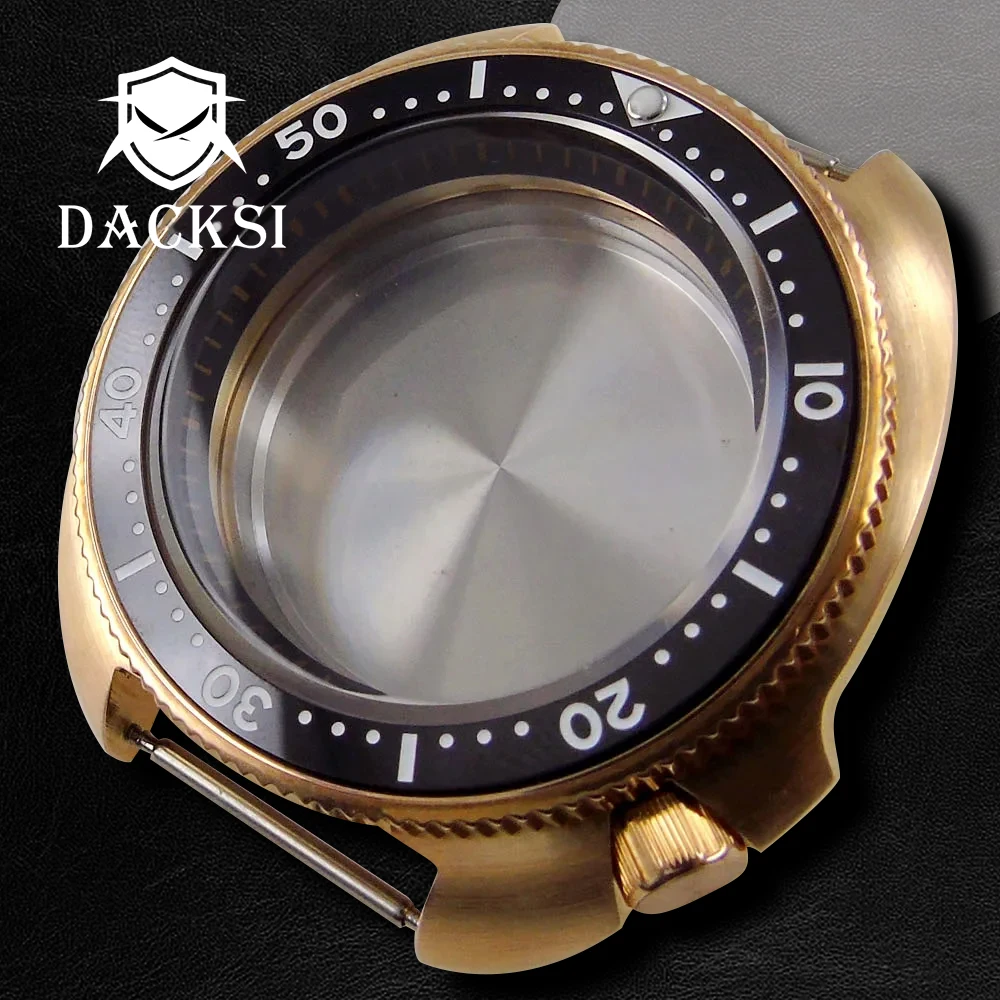 DACKSI 44mm Solid CUSN8 Bronze 200M Dive Watch Case Sapphire Glass Ceramic Bezel Fit NH35 NH36 ETA2824 ST2130 Automatic Movement