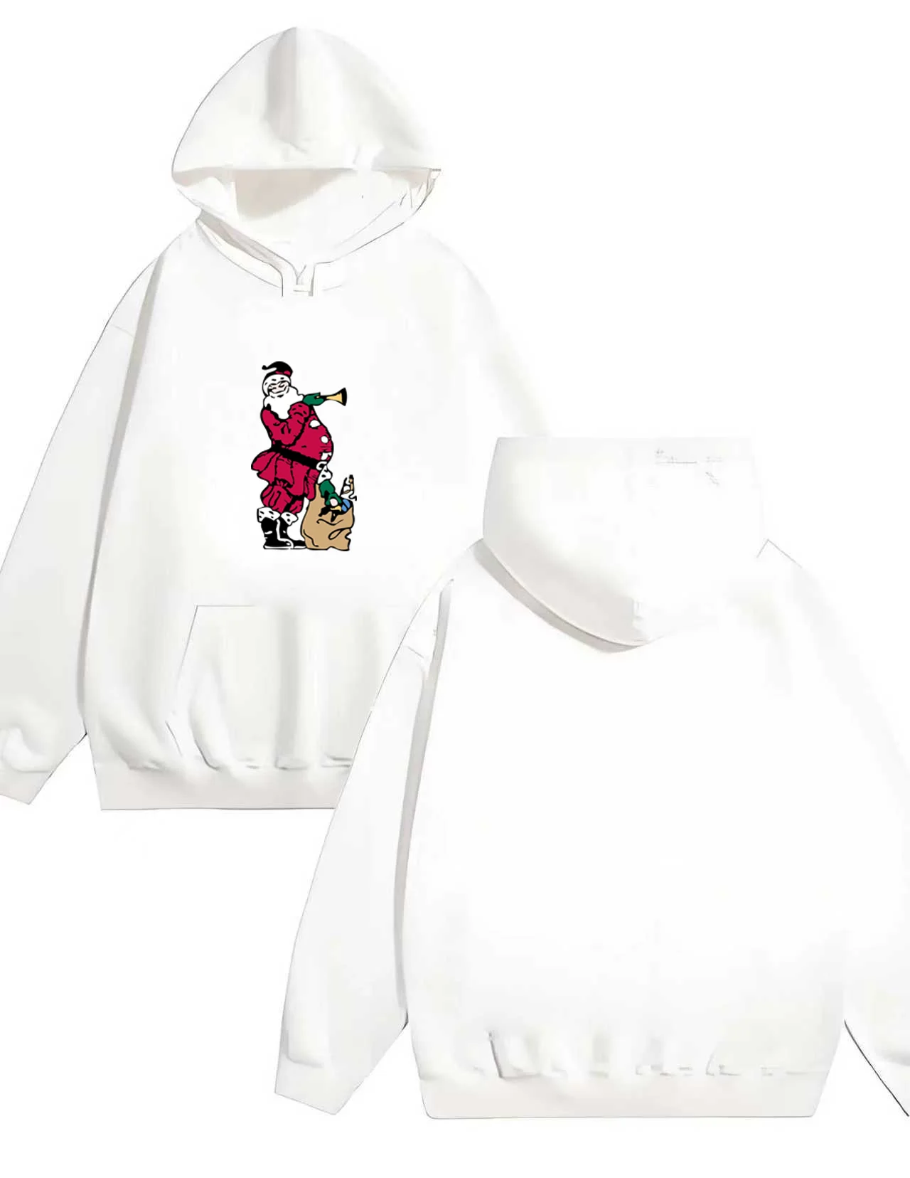 

Новая мужская и женская модная свободная толстовка с капюшоном объемом 330 г. с принтами в рождественском стиле.