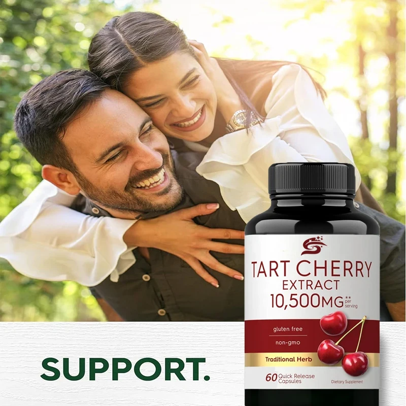 Sour Cherry Extract Capsules 10500 Mg 60 Capsules Maximum Potency Non Genetically Modified, Gluten Free