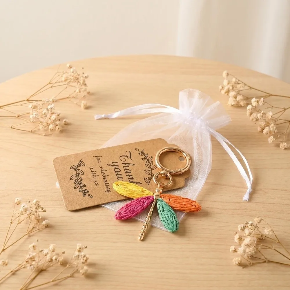 Hand Woven Dragonfly Keychain Bohemian Style Dragonfly Shaped Dragonfly Bag Charm Lightweight Dragonfly Pendant Backpack Charm