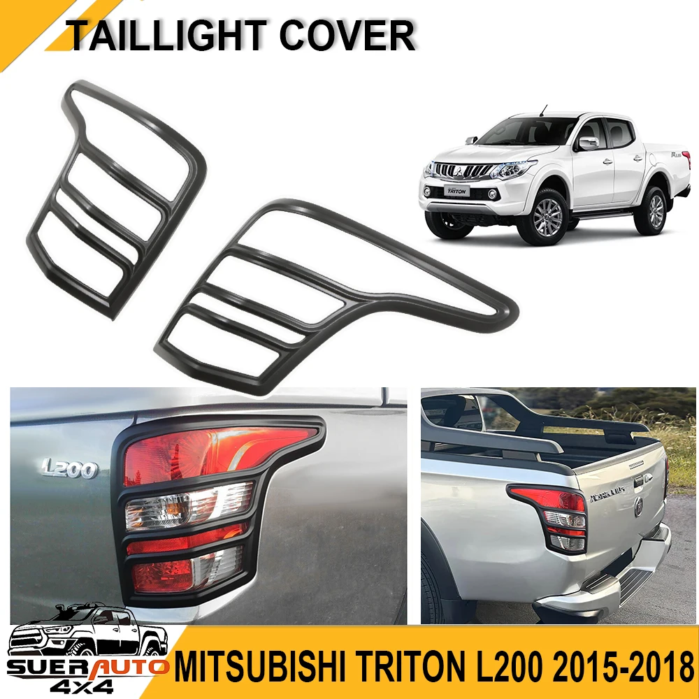 

Tail Light Covers For Mitsubishi L200 Triton 2015-2018 Exterior Accessories Matte Black Lampshade Rear lamphood Surrounds Trim