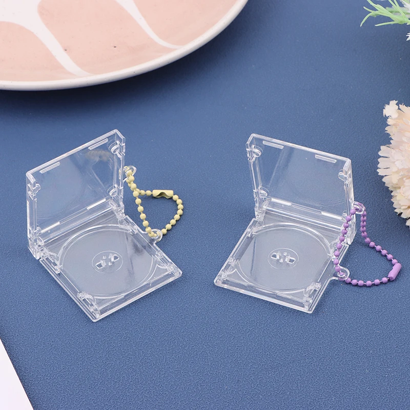 1Pc Peripheral Commemorative Blank Album Mini Clear Acrylic CD Player Shaped Key Pendant For DIY Backpack Hanging Decoration