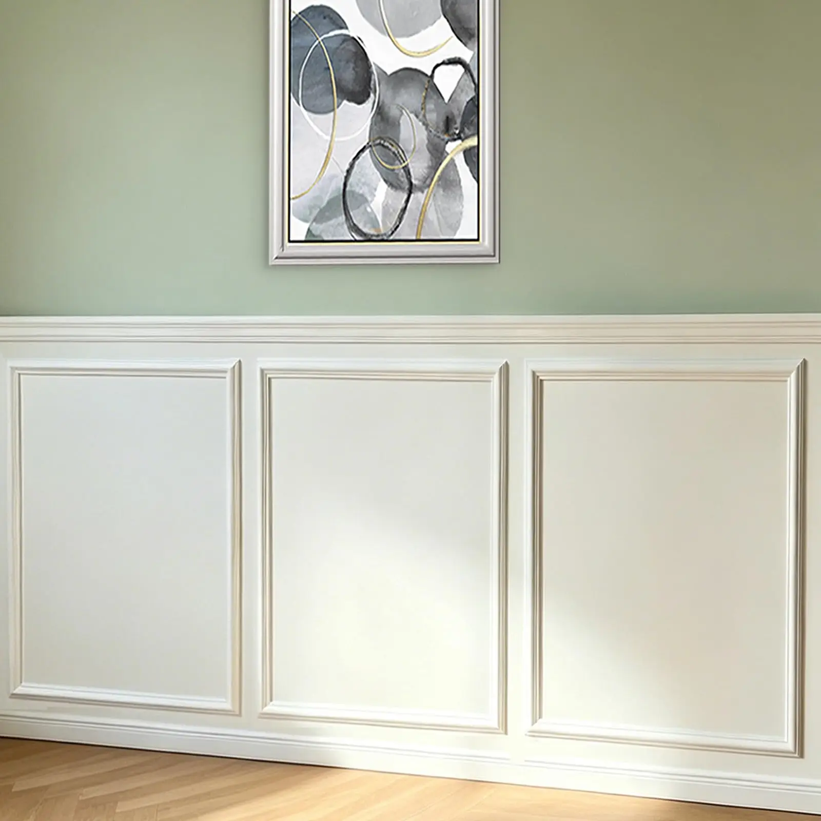 

Peel And Stick Wainscoting Panel Kit Self Adhesive Wall Molding Trim 24x32 Inch For Interior Decor