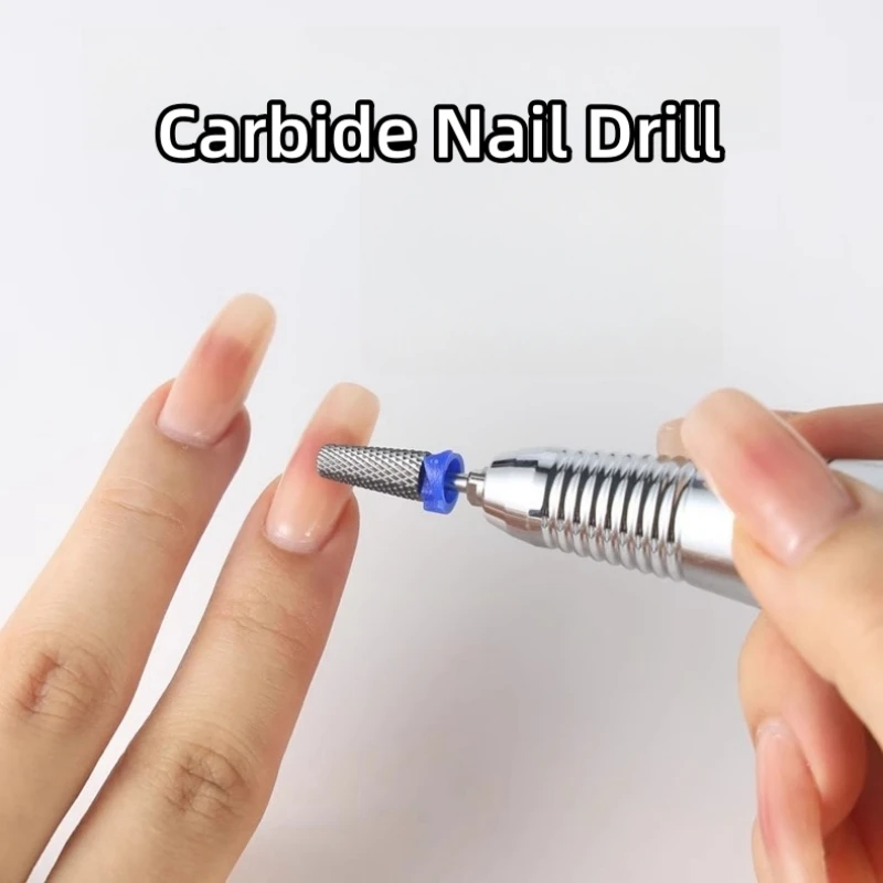 新しい5 in 1タングステン鋼ネイルミリングビット、2.35mmシャンク、長期ジェル除去用多機能カーバイドネイルアートツールファイル