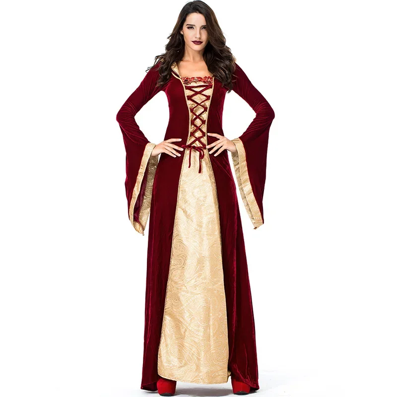 

Women's Medieval Renaissance Maiden Dress Robe Purim Halloween Carnival Costume Lady of Thrones Outfit for Adults