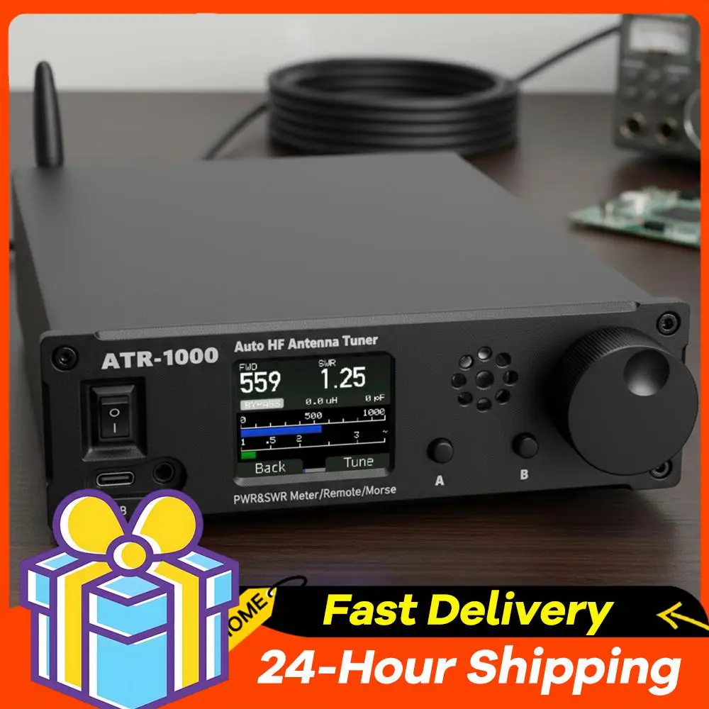 AMNVOLT ATR1000 1000W Automatyczny Tuner Antenowy HF (1.8-30MHz) Zdalne Sterowanie WiFi Do Radiotelefonów Krótkofalowych YAESU ICOM