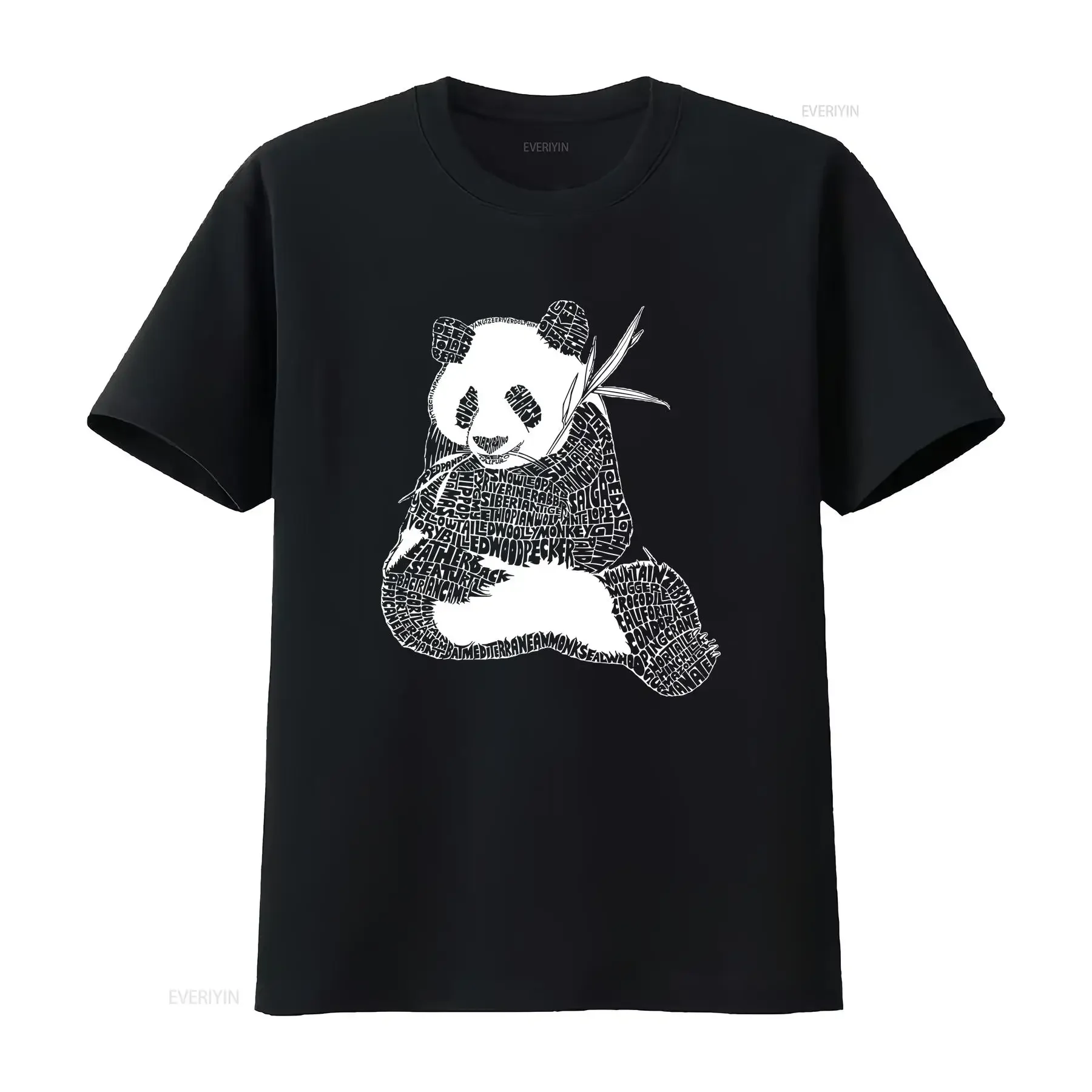 Men's Premium Blend Word Art T shirt Panda Endangered Species vintage Washed Top For Everyday Wear Breathable Stretched graphic