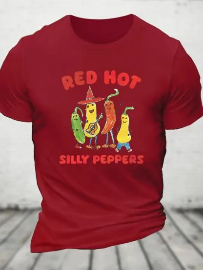 Silly Peppers Men's casual pure Cotton T-shirt