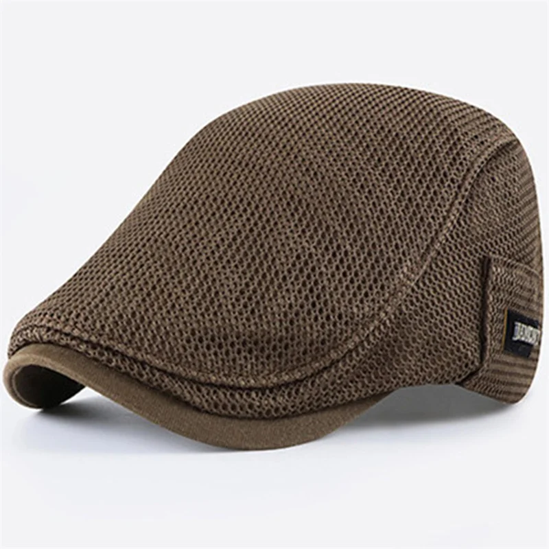 Breathable Mesh Hollow Berets Hat For Men Convenient Spring Summer Beret Quick-drying Newsboy Cap Retro Sun Hats Painter Caps