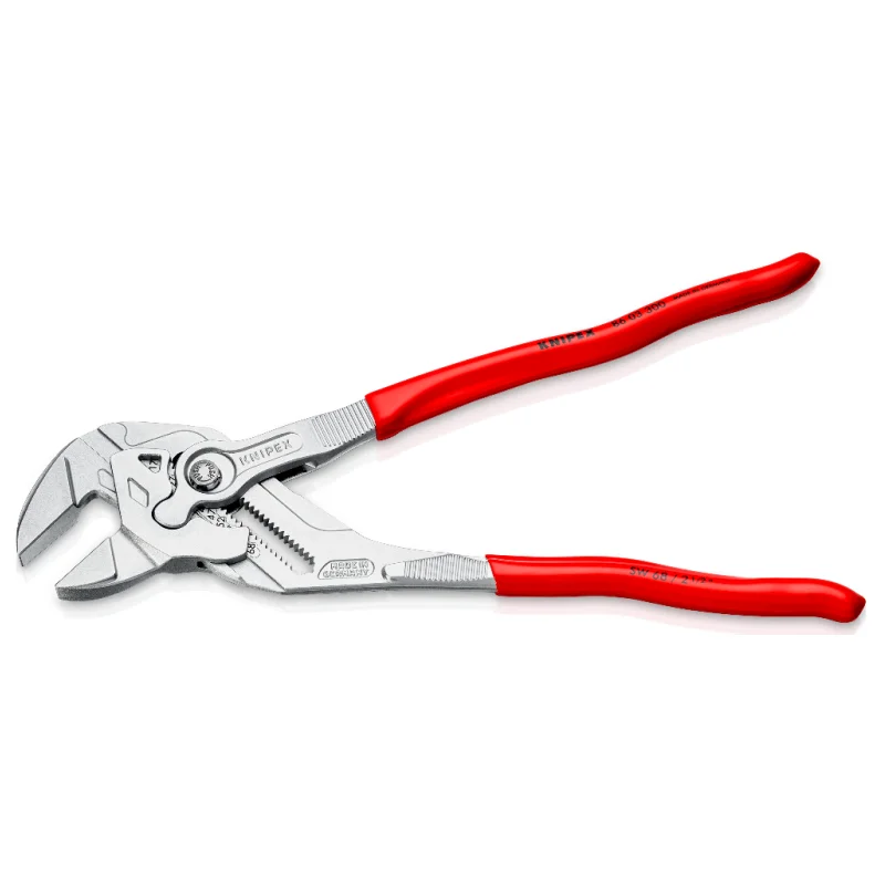 KNIPEX 86 03 300 Plier Wrench Adjustable Chrome-plated High Lever Transmission Hand Tool Solid Grip 24 Adjustment Positions