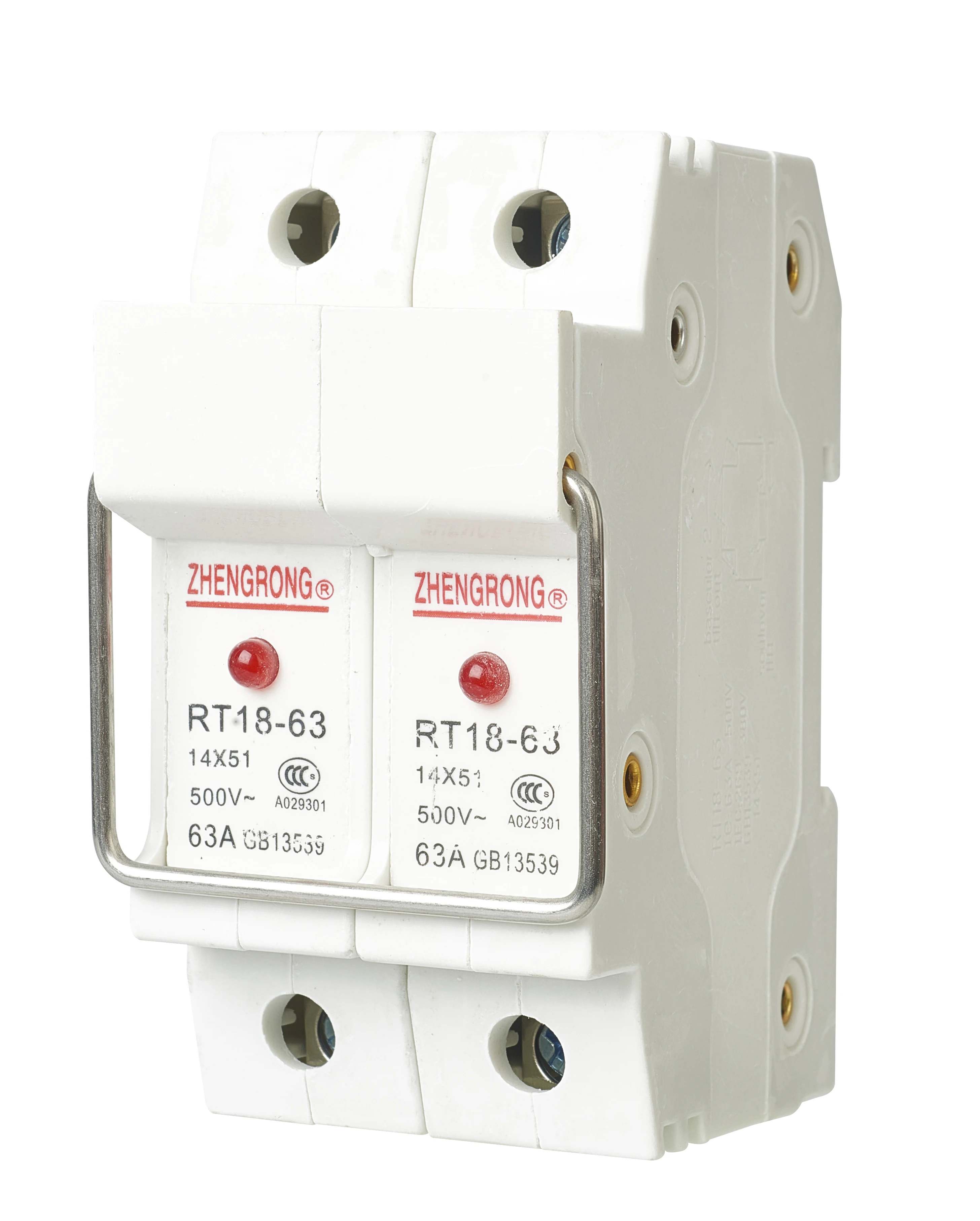 RT18-63X 2P rail fuse holder fuse base with indicator light