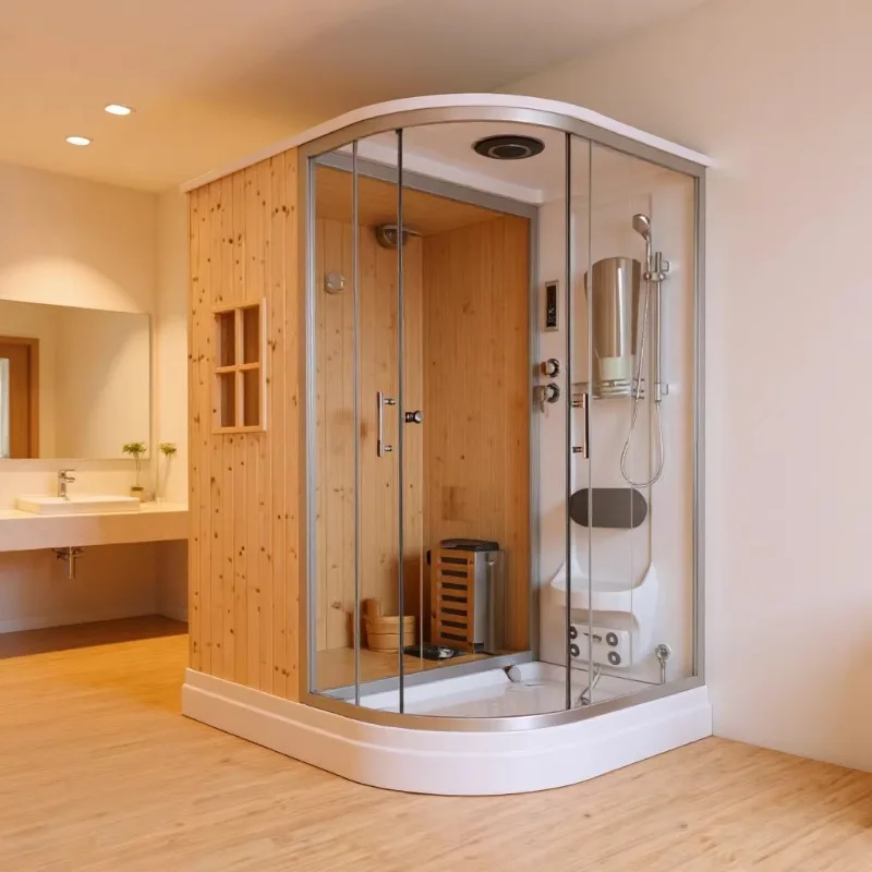 Household sweat sauna integral shower room bathroom partition glass steam room