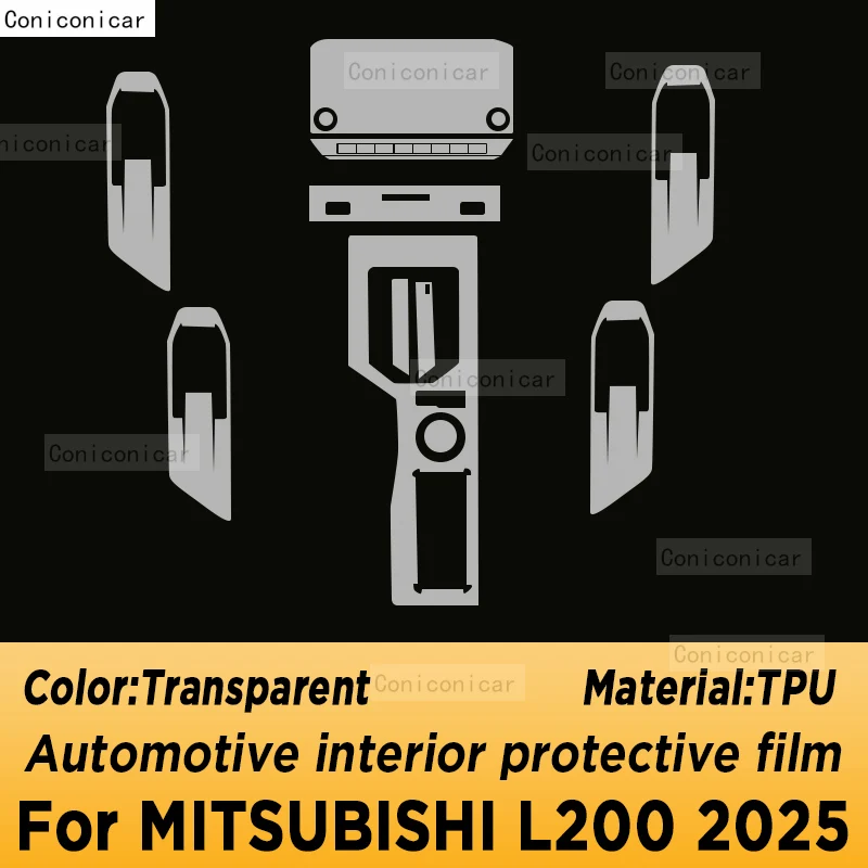 ل MITSUBISHI L200 2025 لوحة الملاحة السيارات الداخلية شاشة بولي TPU طبقة رقيقة واقية غطاء المضادة للخدش ملصق #2