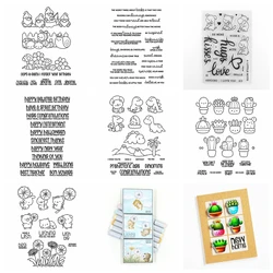 Little Animals Clear Stamps and Cutting Dies Cactus Sentiments Metal Die Cuts Knife Mold For DIY Scrapbooking Album Card Making