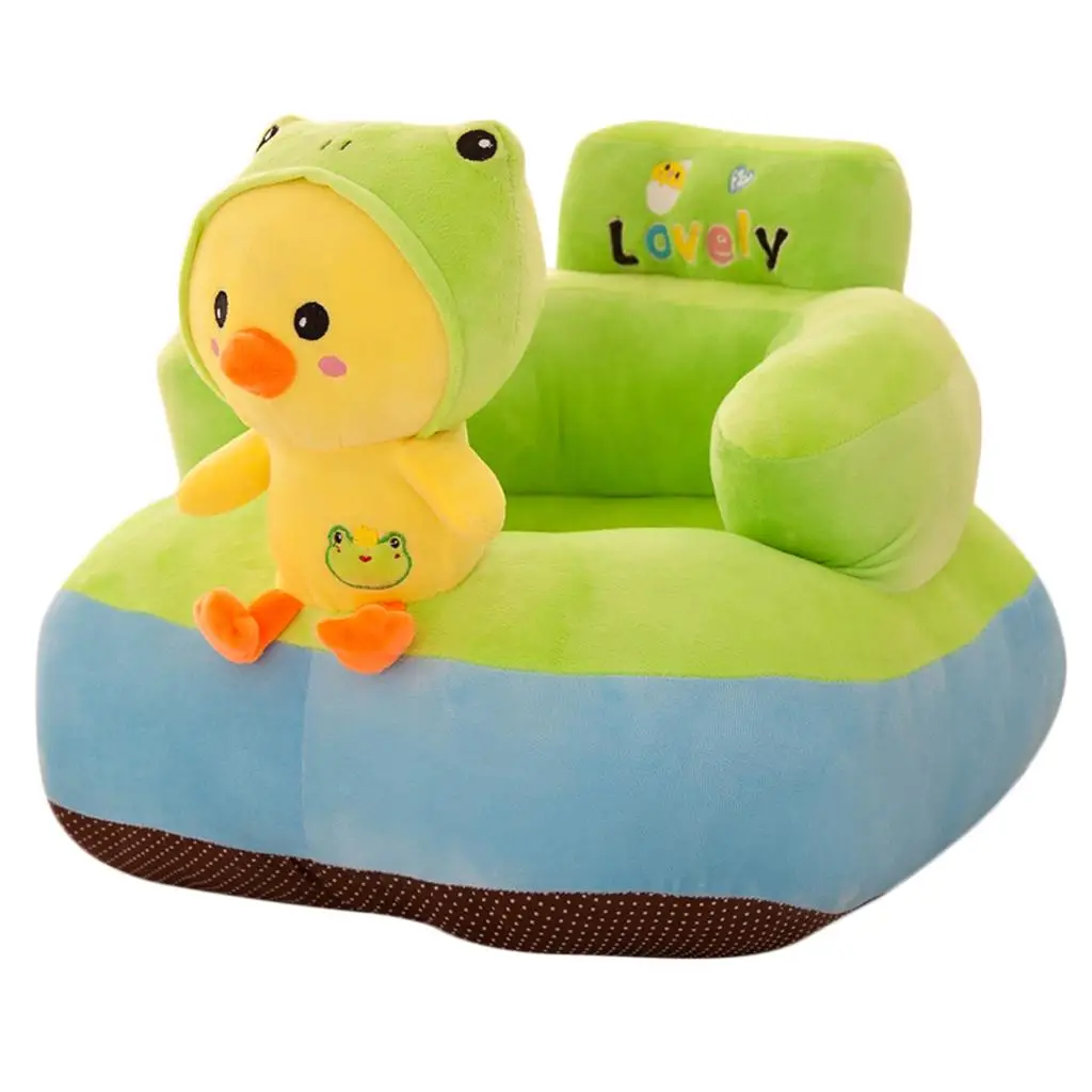 Soft Suede Kids Foldable Sofa Cover Cute Cartoon Animal Armchair Mini Sofa for Bedroom Playroom