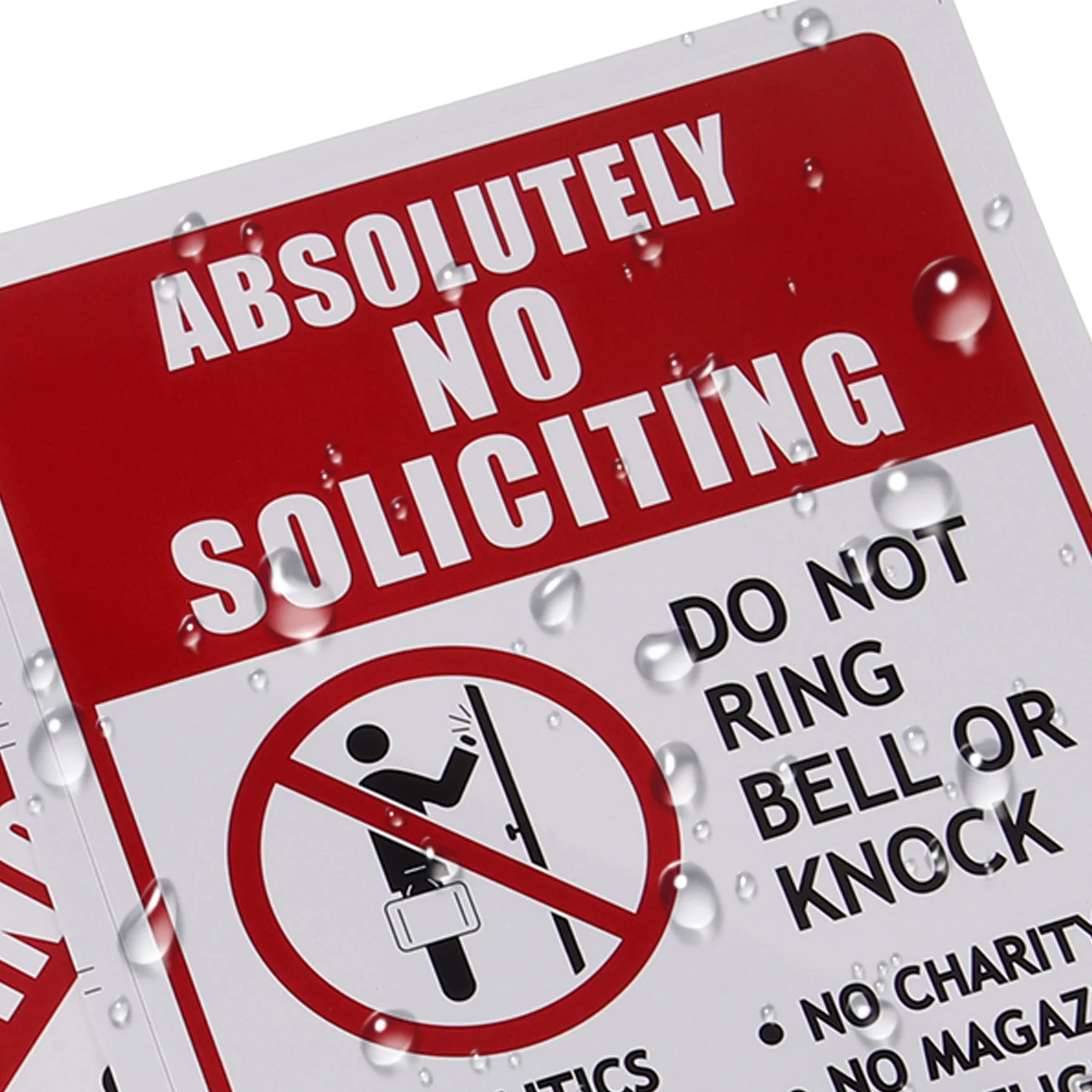 2 Pcs No Entry Sticker Soliciting Door Sign Applique Solar for House Pvc Self-adhesive Home Funny Solicitation