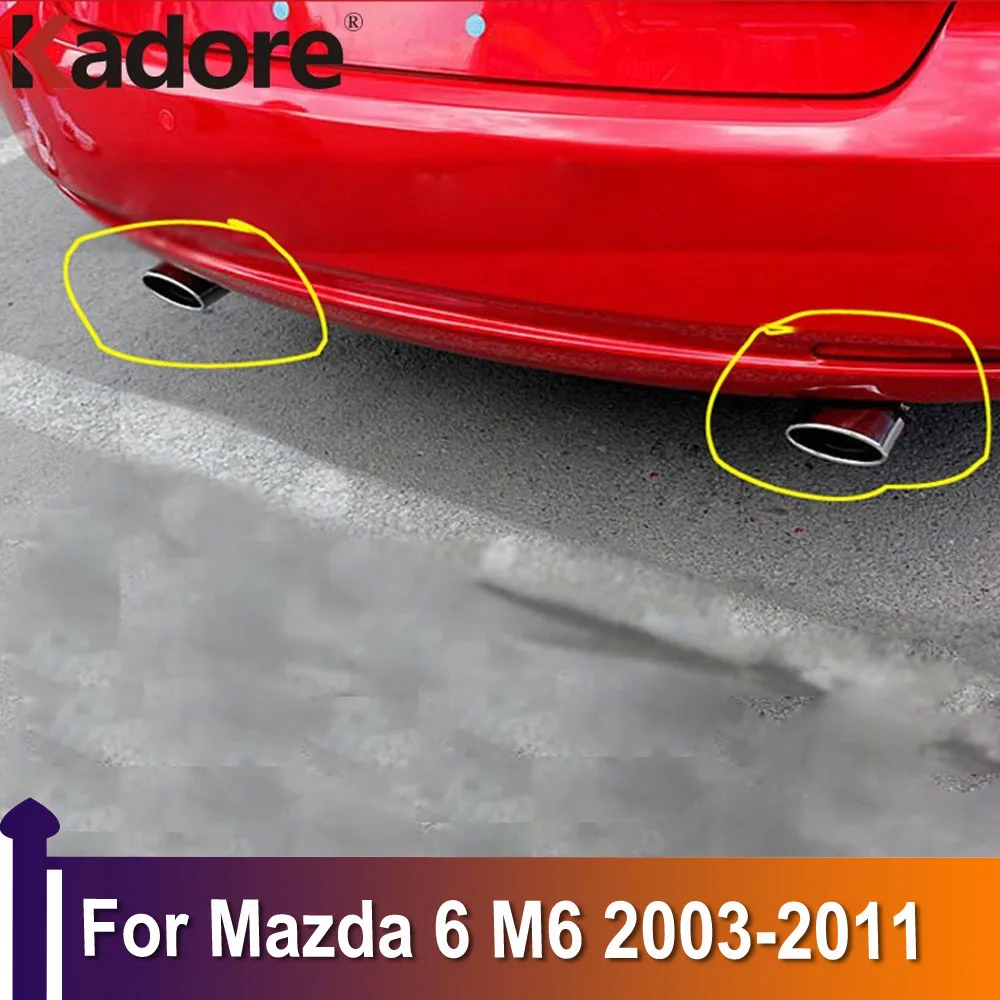 For Mazda 6 M6 2003-2006 2007 2008 2009 2010 2011 Car Auto Exhaust Muffler Tip Stainless Steel Rear Trim Exterior Accessories