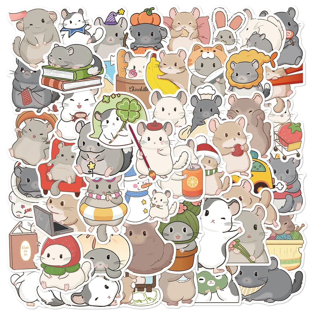10/30/50 قطعة لطيف أمريكا الجنوبية شينشيلا ملصقات Kawaii الكرتون الحيوان ملصق زجاجة ماء الغيتار جراب هاتف الشارات لعبة هدية