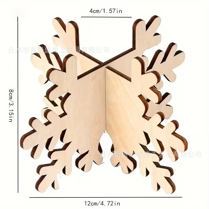4/6 Set Patchwork Wooden Snowflake Candle Holders, Snowflake Shaped Candlestick Set For Christmas Home Wedding Party Table Decor