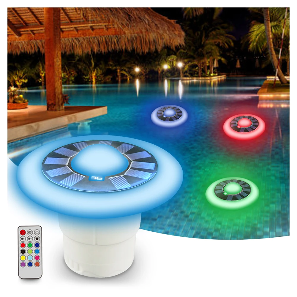 New Type IP68 UnderWater UFO Modeling Environmentally Friendly Energy-Saving Mini LED Floating Solar Power Swimming Pool Light