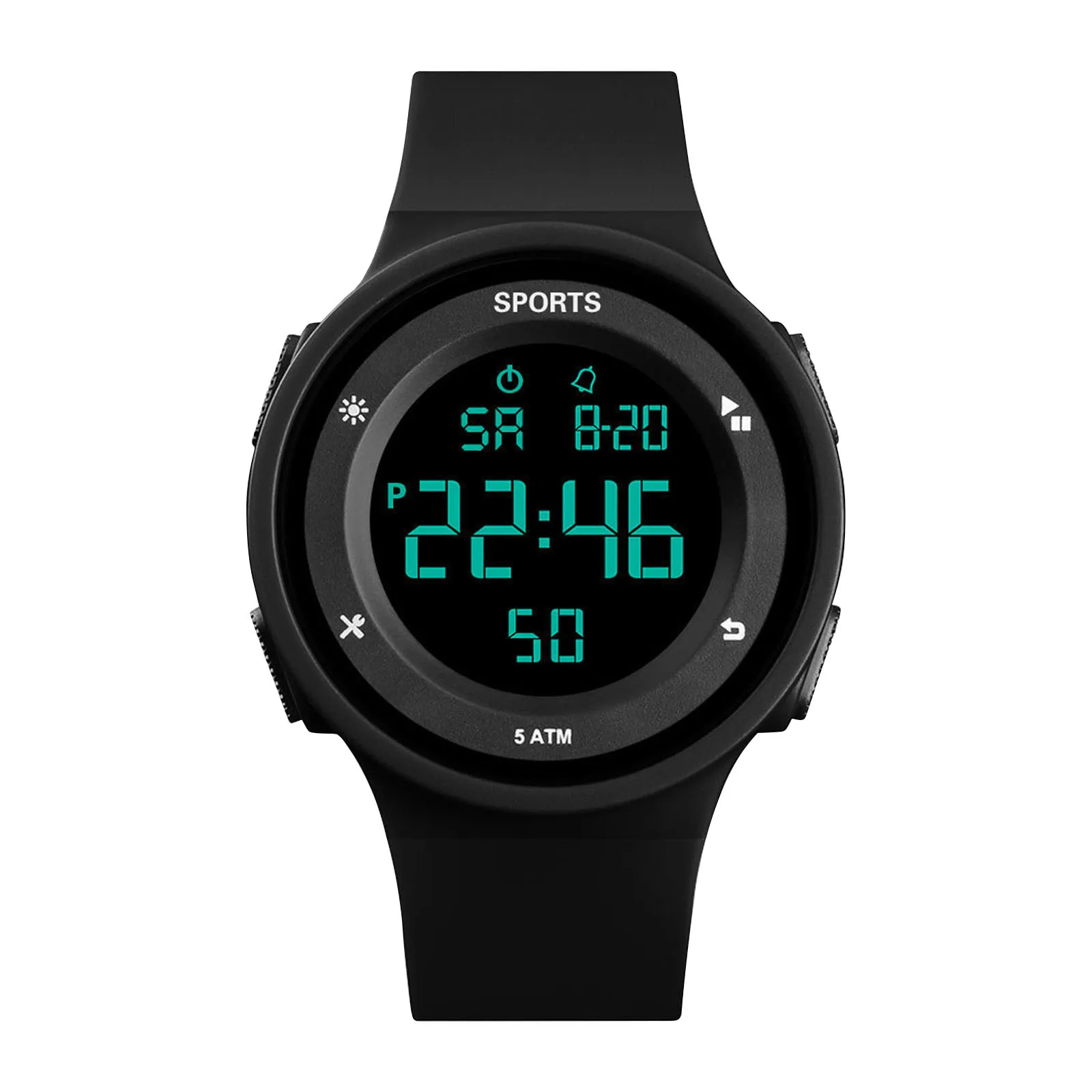 Men'S Sports Watch Led Digital Watch Luminous Waterproof Multi-Function Sports Clock Large Dial Student Outdoor Military Watch