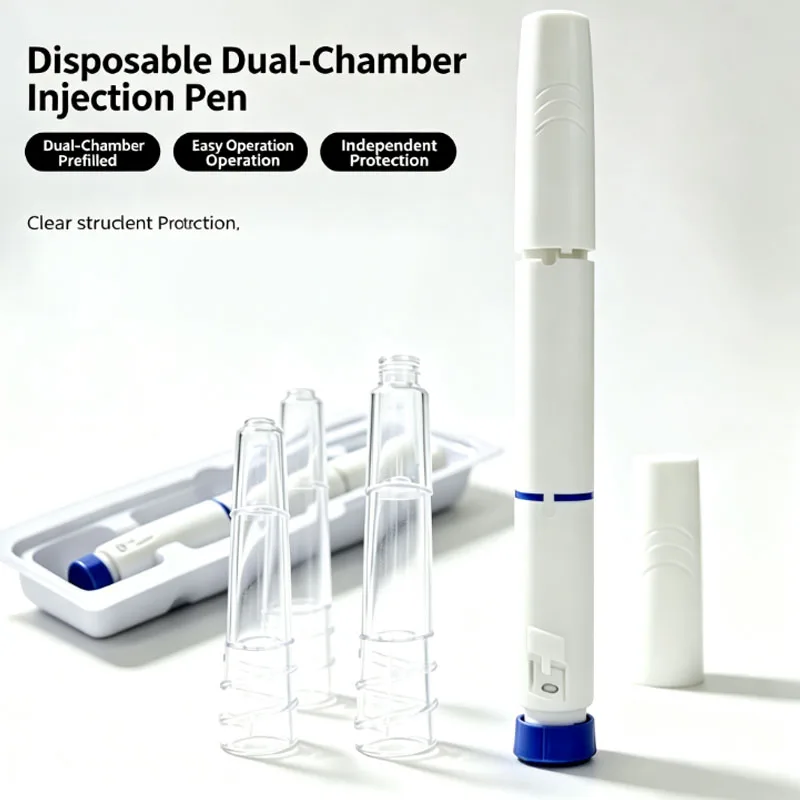 1/3/5 Rotating‑Press Double‑Chamber Pen‑Style Syringe  Sterile Injection Gear with Visible Observation Window