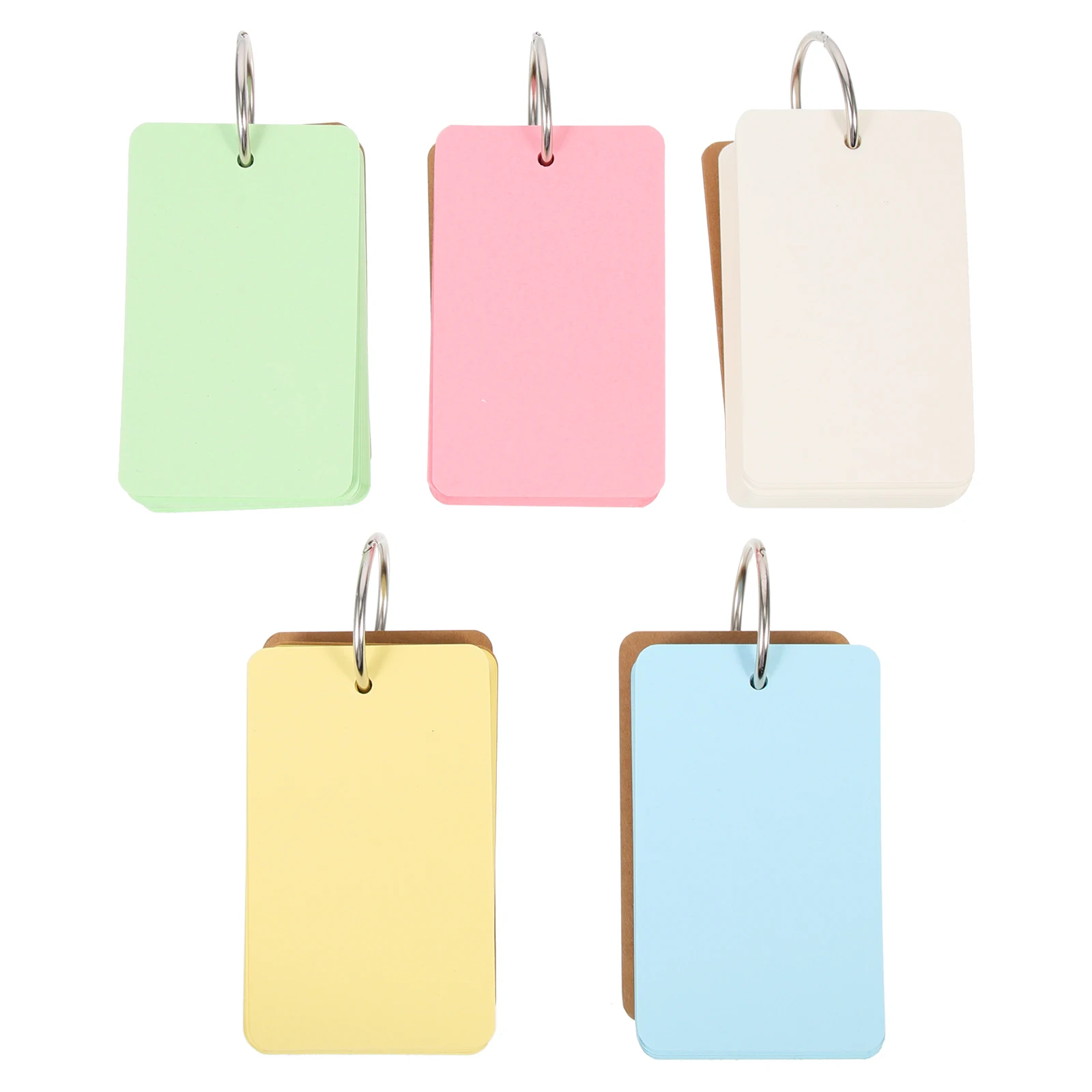 

5 Pcs Blank Flashcards English Word Cards Memo Index Paper Pink Yellow Green Blue White Writing Notebooks Travel Diaries