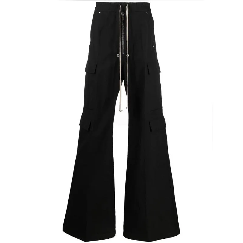 [bomp] Autumn Ro Hard Cotton Series Multi Pocket Wide Leg Pants High Street Fashion, Work Both Style