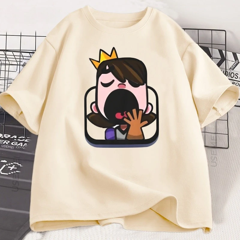 كلاش رويال الأميرة يون تي شيرت الرجال النساء السببية قصيرة الأكمام تي شيرتات عجيبة ملابس للرجال Harajuku الشارع الشهير رجل بلايز #2