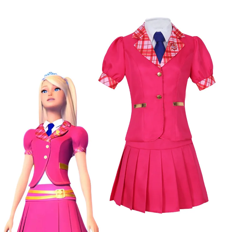 Live action movie Barbie cosplay costume princess college uniform Delancey Barbie dress cosplay costume