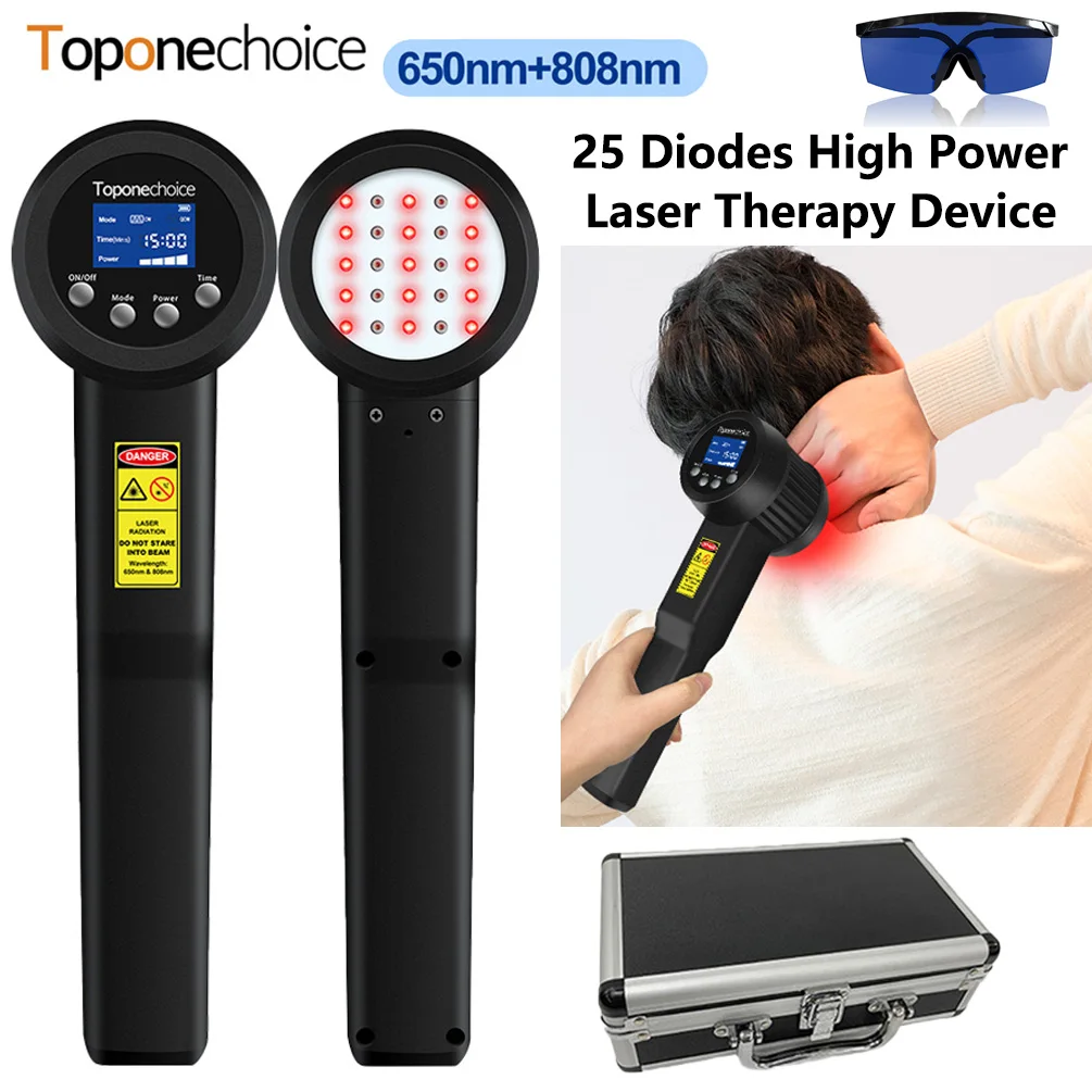 

3000mW 650nm+808nm 25 Diodes Laser Treatment for Cervical Spondylosis Red & Near Infrared Light Cold Laser for Arthritis Pain