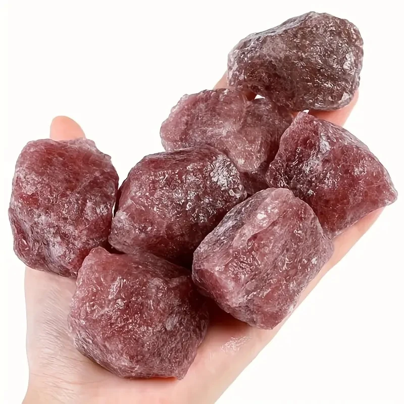 Strawberry Quartz Natural Rough Crystals Stone Bulk Raw Big Rock Stones Home Decors Fish Tank Aquarium