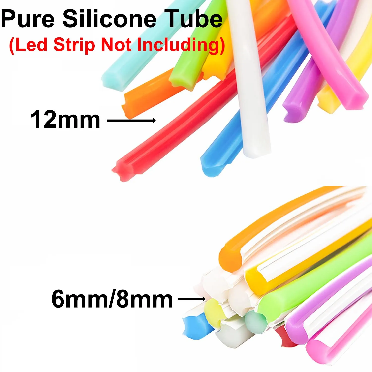 6mm 8 mm12mm striscia al Neon in Silicone separata flessibile morbido led neon separato tubo in silicone pieghevole impermeabile IP67 12V