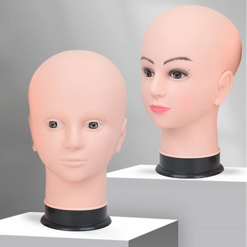 Mannequin Head Wig Stand With Adjustable Wig Tripod Stand Holder For Wigs Making Display With T Pins/Wig Cap Training Practice