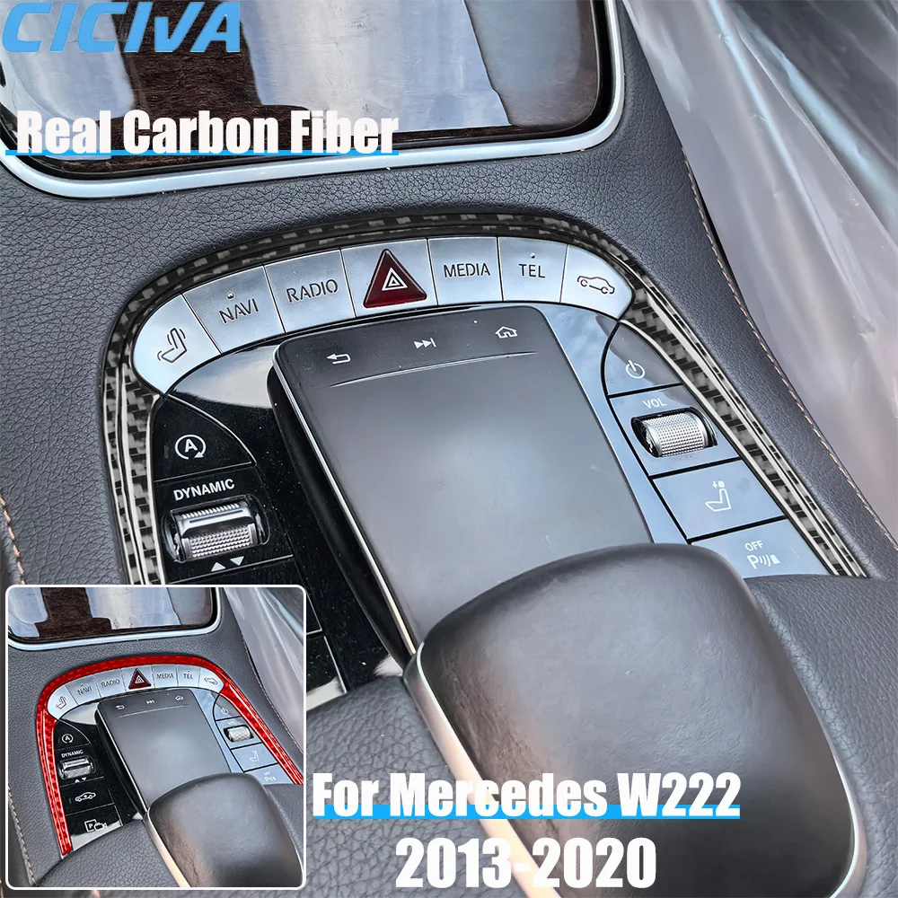 

Настоящие автомобильные аксессуары из углеродного волокна, центральные полоски, наклейка для Mercedes Benz W222 S-Class/Maybach 13 14 15 16 17 18 19 2020