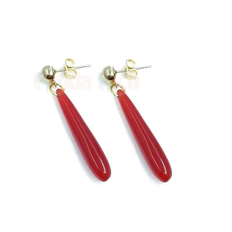 Anime Frieren Beyond Journey's End Frieren Cosplay Earrings Red Drop Earrings Ear Clip Halloween Party Costume Women Girls