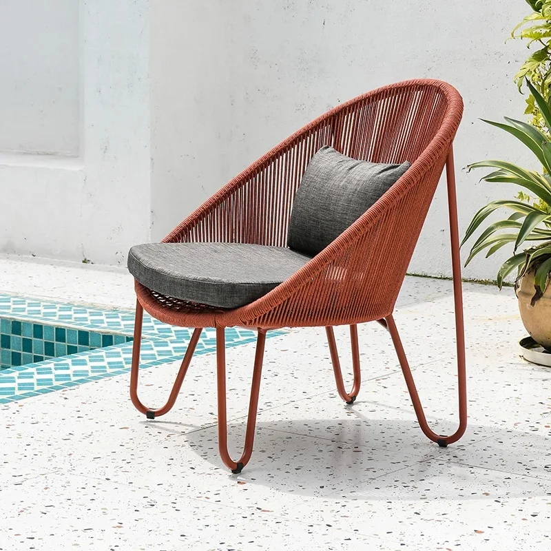 Chair and Small Tea Table Set for Courtyard, Garden, or Patio, Nordic Style Outdoor Furniture Combination