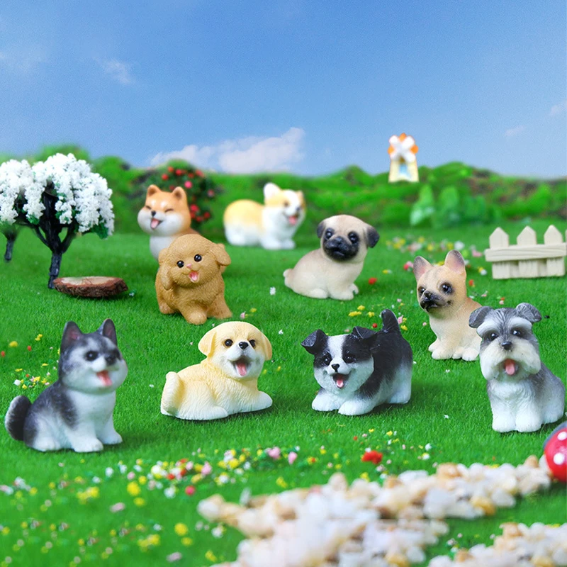 盆栽ミニチュアフィギュア,マイクロランドスケープ,妖精の庭の装飾,かわいい小型犬,子犬,1個