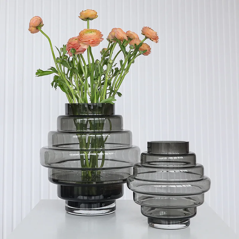 Imagem -03 - Vaso Stride Vidro Estilo Nordic Vaso Leve e Luxuoso para Arranjo de Flores Secas Modernas Decoração de Quarto Sala de Estar e Interior