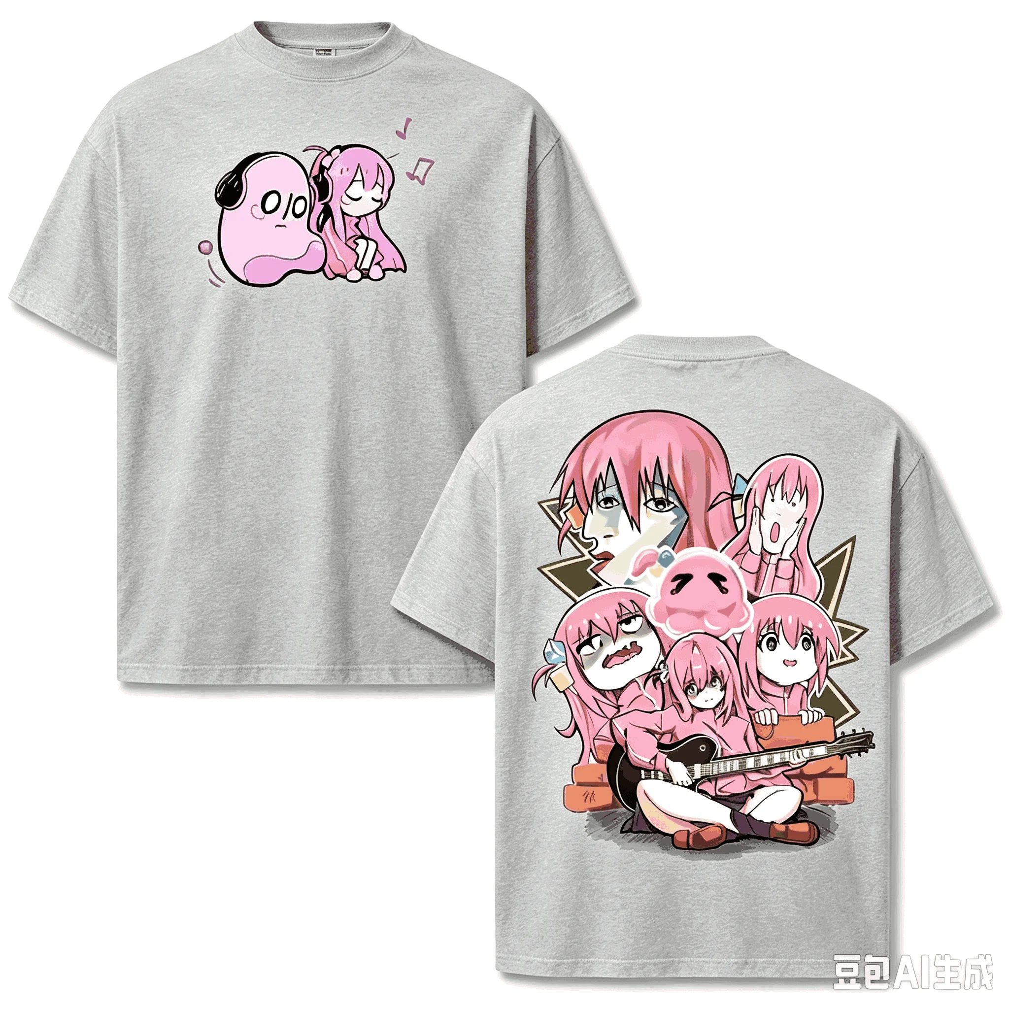Hot Sale Anime Bocchi the Rock Gotoh Hitori Bocchi Funny Meme Graphic T‑Shirt Unisex Fashion Casual Oversized Cotton T‑Shirt