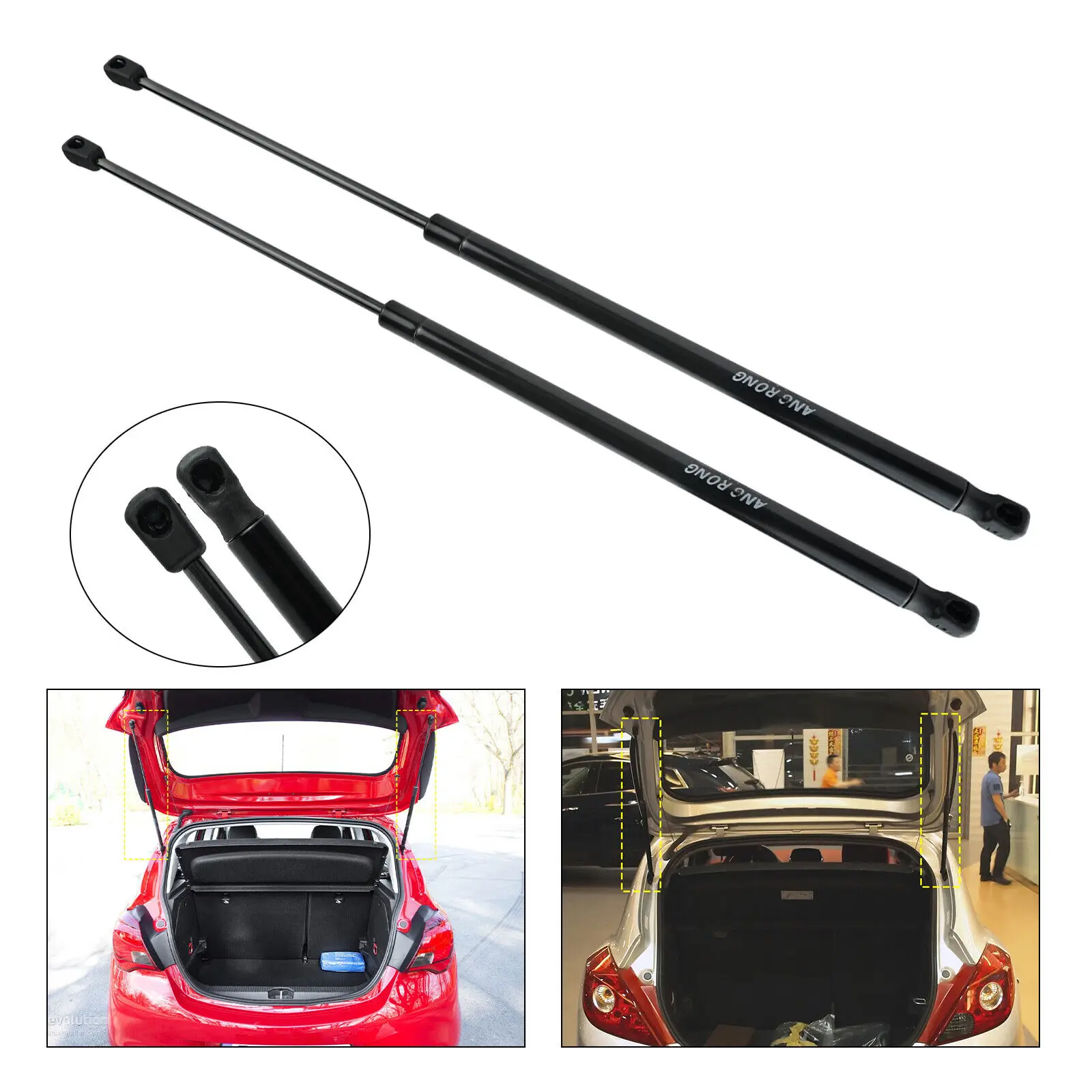1 Pair Rear Tailgate Boot Trunk Gas Struts Spring Lifter For 04-16 Opel Vauxhall Corsa D 3-Door Hatchback Model