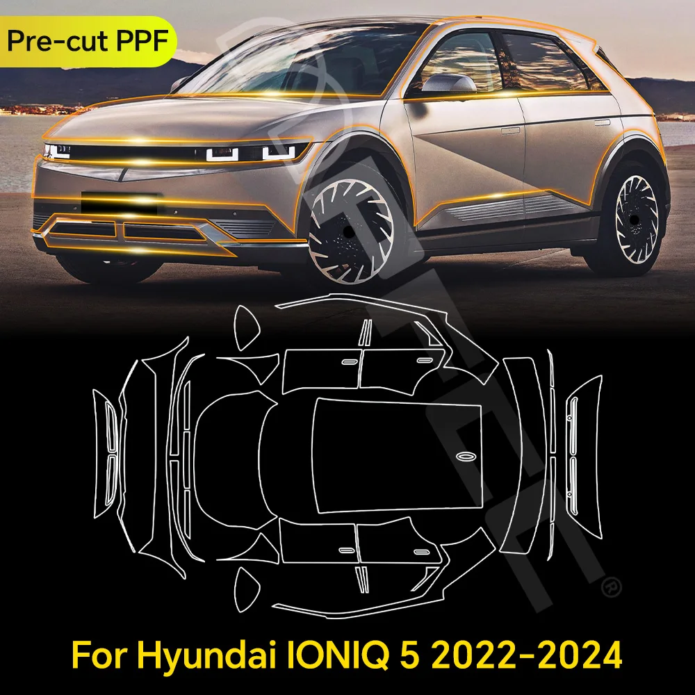 

For Hyundai IONIQ 5 2022-2024 TPU Paint Protection Film Clear Bra Pre-cut PPF Car Body Anti-scratch Self-adhesive Resistant Kit
